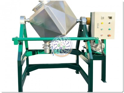 เครื่องผสมผงแบบลูกเต๋า ขนาด 200L. โครงสร้างเหล็กทำสี - โรงงานผลิตออกแบบ เครื่องผสมอาหารอุตสาหกรรม
