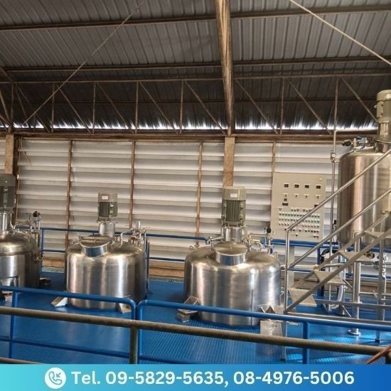 โรงงานผลิตออกแบบ เครื่องผสมอาหารอุตสาหกรรม - ติดตั้งถังผสมพร้อมแพรนสแตนเลส